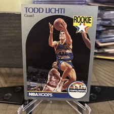 ? 1990 NBA Hoops Todd Lichti #98 Rookie Denver Nuggets Basketball Card NM. rookie card picture