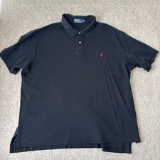 Polo Ralph Lauren Classic Fit Polo Shirt Mens 2X Big Black Short Sleeve