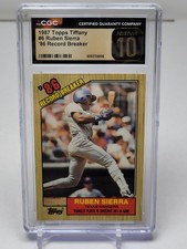1987 Topps Tiffany RC Ruben Sierra Record Breaker CGC 10 PRISTINE GOLD LABEL