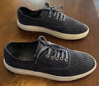 ZESPA ZSP8 Nubuck AJOURE BLEU MING Low Top SNEAKERS in Ocean Blue - MEN'S 10.5