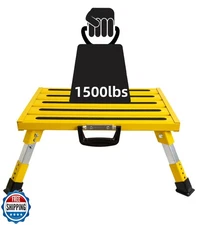 Homeon Wheels Aluminium RV Steps Adjustable Folding Step Stool with Non-Slip 