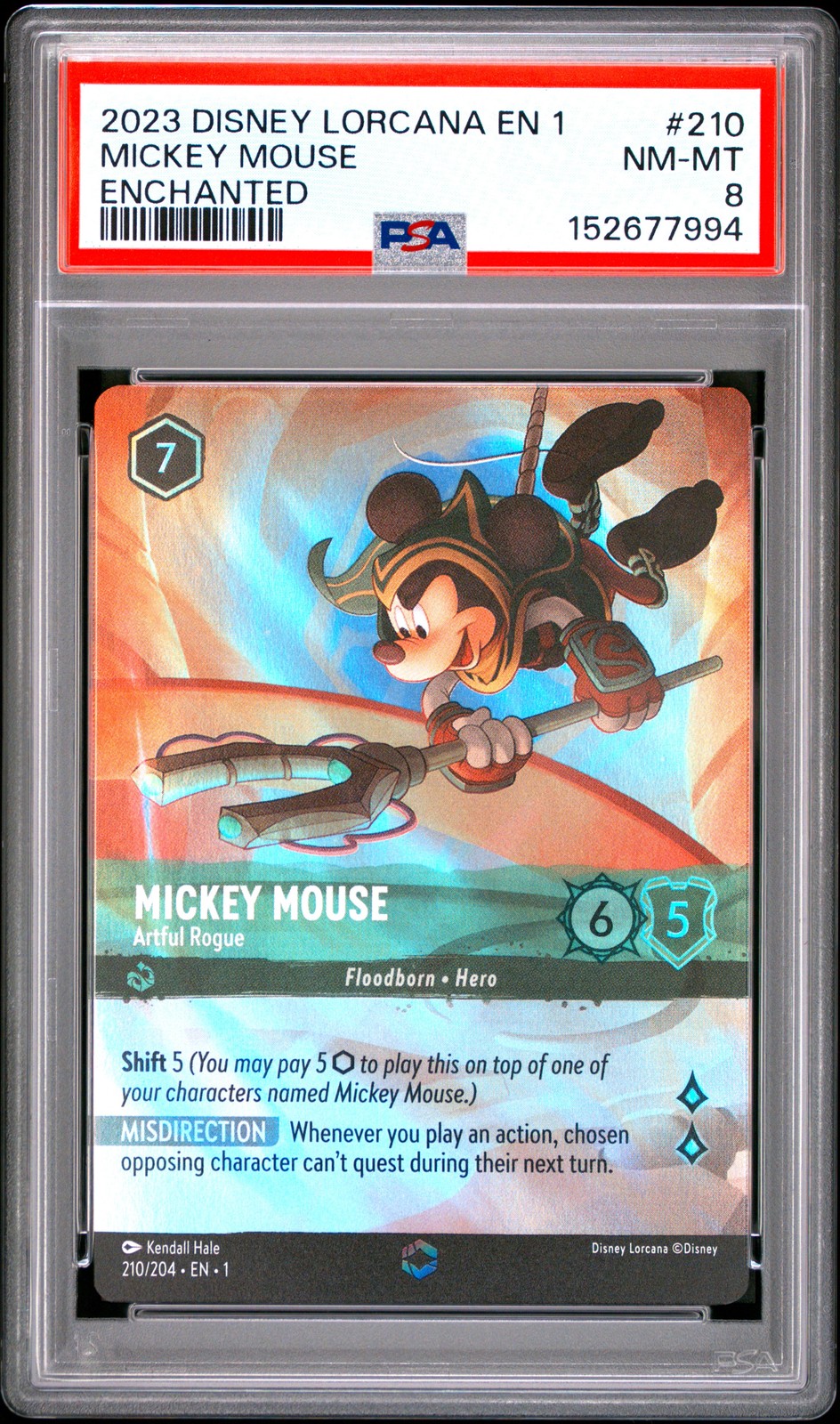 2023 DISNEY LORCANA EN 1-THE FIRST CHAPTER MICKEY MOUSE - ARTFUL ROGUE PSA 8