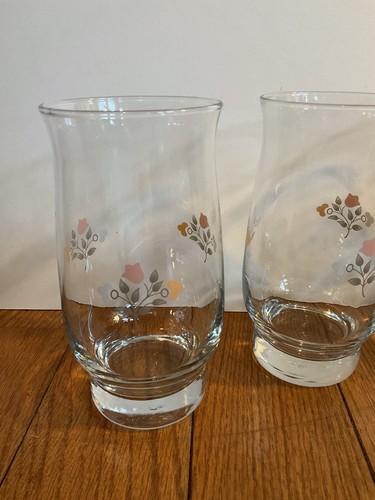 Set 4 Bicchieri Vintage Pfaltzgraff Ricordo Bicchieri Bicchieri 6” Rosa Floreale - Foto 2 di 8