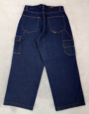VINTAGE Y2K FUBU Denim Cargo Carpenter Jeans 100 Cotton Men's Size 34x29