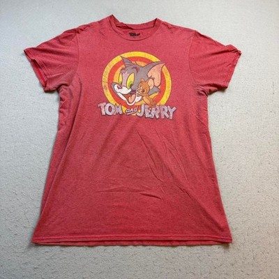 Tom and Jerry Graphic T-Shirt Red Size M Cartoon Network