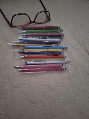 15 Pack Stylus Pens for Touch Screens, 2-In-1 Capacitive & Black Ink Pens
