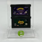 Lot of 2 Nintendo Game Boy Advance Games Crash Bandicoot Huge Adventure & Purple