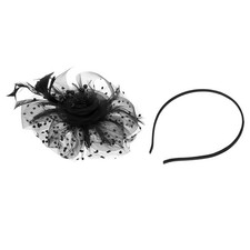 Fascinators Hat Clip Set with Hair Clip for Women Tea Party Black