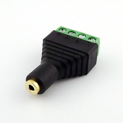 2.5mm Stereo 4 Poles TRRS Female Jack to AV Screw Video Balun Terminal Adapter