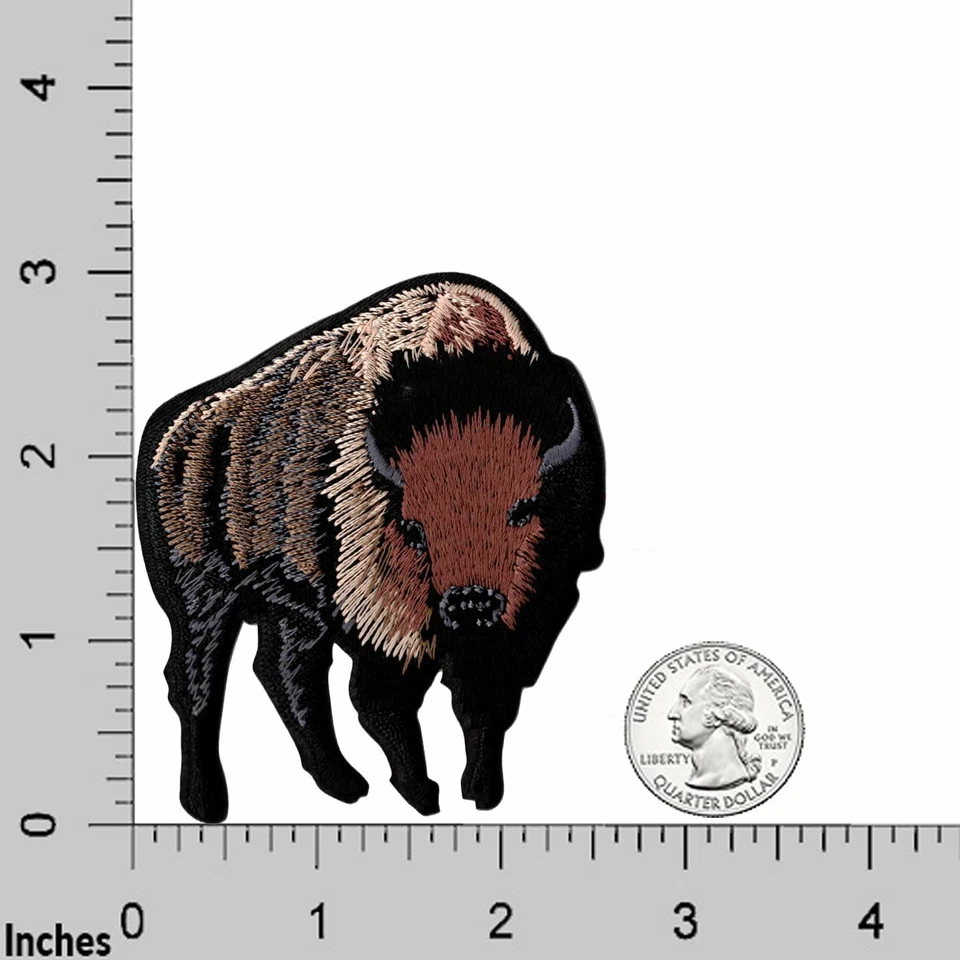 Patches Buffalo Bison (pacote com 2) apliques bordados ocidentais de ferro em remendo - Imagem 2 de 3