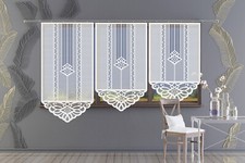 Neu Fertiggardine Gardine Scheibengardine Fenstervorhang Jacquard mit Muster