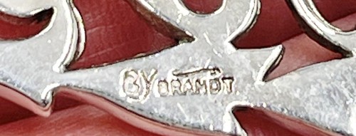 Vintage Brooch Signed By Brandy Sterling Silver Marcasite Rose Monogram - Picture 7 of 9