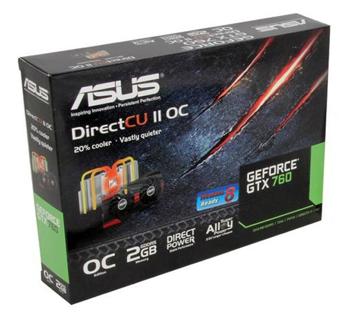 ASUS GeForce GTX 760 2GB GDDR5 (GTX760-DC2OC-2GD5) - Sealed NEW - Afbeelding 1 van 6