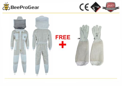 Ultra Ventilated 3 Layer Bee Beekeeper Beekeeping Suit Round Veil