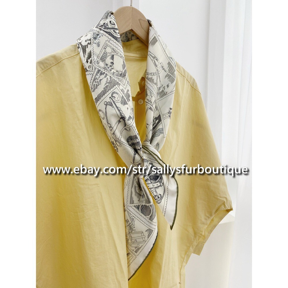 Sciarpa In Seta Twill 18 Momme – Stampa Timbri – Doppia Faccia 90x90cm – Eleganza Vintage
