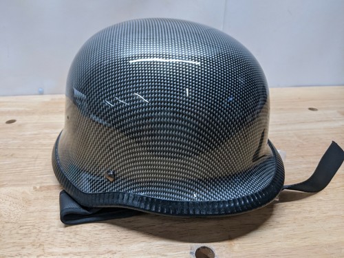 EXL DOT German Style Helmet Faux Carbon Fiber Size Small - Picture 5 of 10