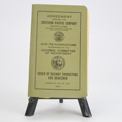 #ad #ad 1955 Southern Pacific amp; ORCamp;B Labor Agreement Railway Manual $19.99