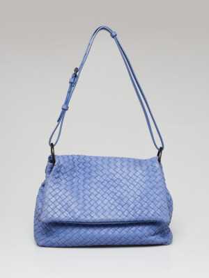 Bottega Veneta Lavender Intrecciato Woven Nappa Leather Flap