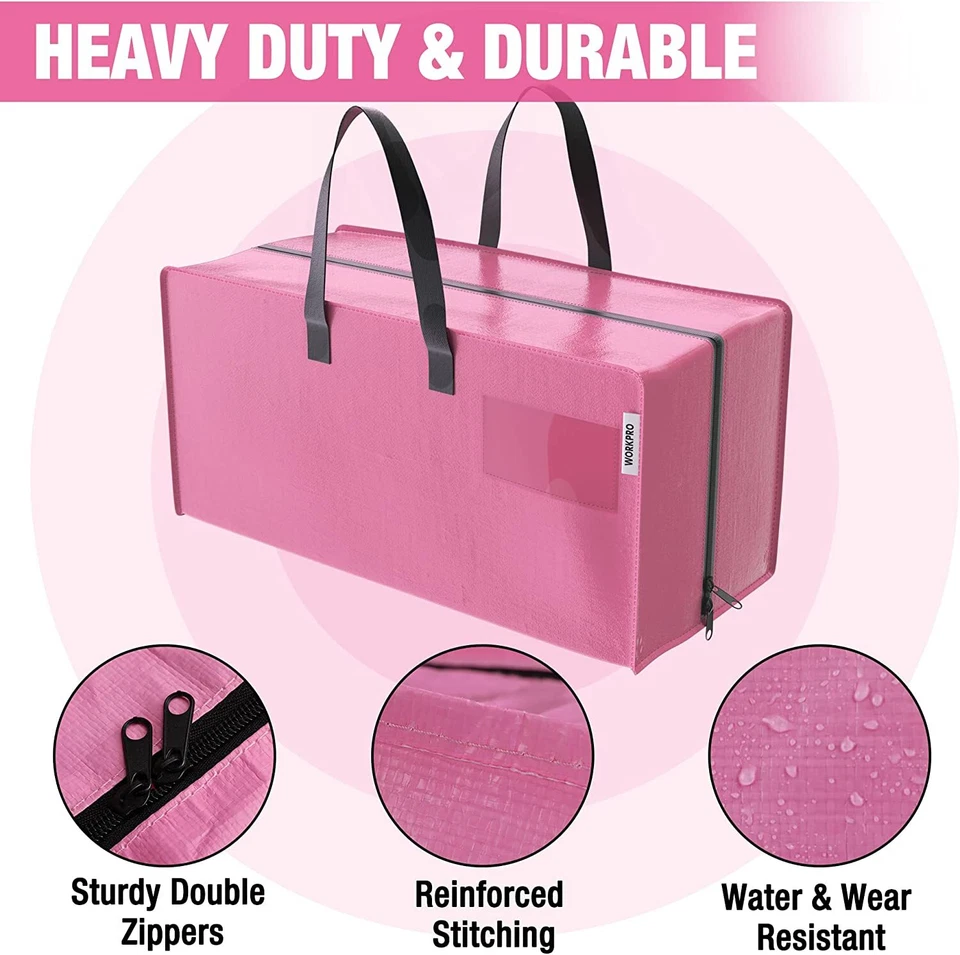 WORKPRO 6Pk Extra Large Moving Bags w/Zippers & Carrying Handles Backpack Straps - Image 3 of 4