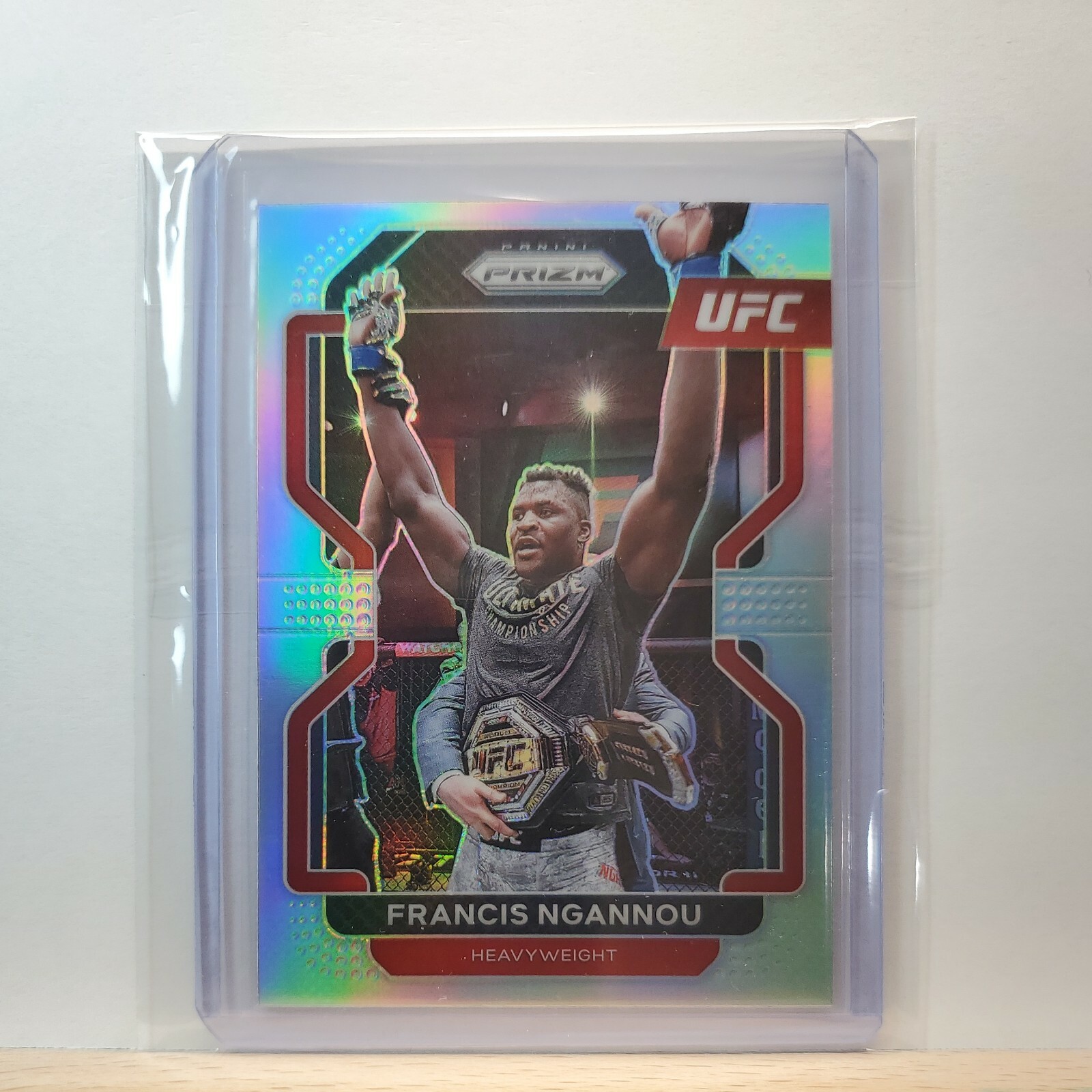 2022 Panini Prizm UFC Francis Ngannou base SILVER Prizm card # 153