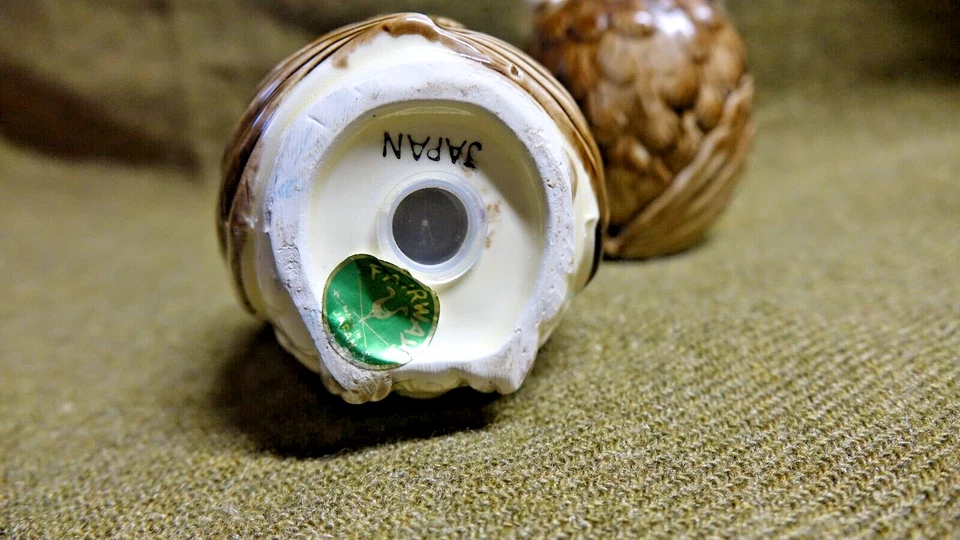 Saleros y pimenteros de cerámica vintage de búhos hechos en Japón por calle Foto 3 de 4