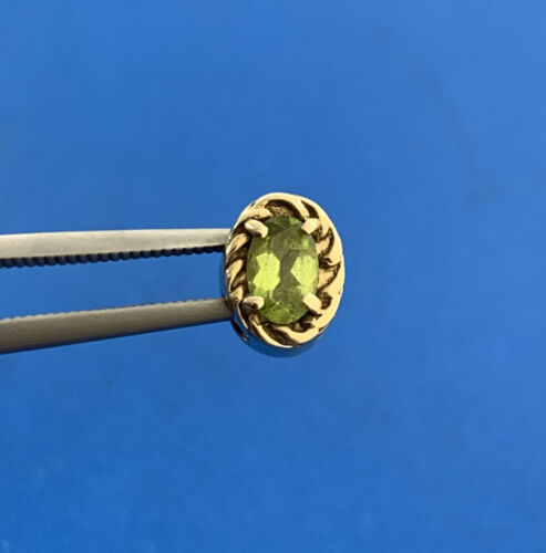 Designer 10K Yellow Gold Oval Peridot Slide Brace… - image 1