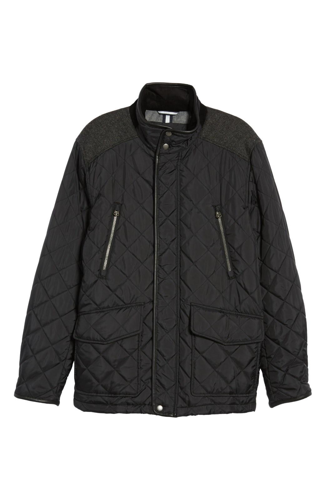 New COLE HAAN Herringbone Yoke Diamond Quilted Jacket/Barn/Car Coat