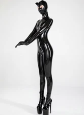 100% Latex Bodysuit Catsuit Back Zipper with Socks Rubber Jumpsuit Club Costumes