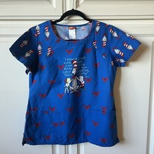 Dr. Seuss Scrub Top With Pockets Size S, Medical, Nursing, Veterinary.