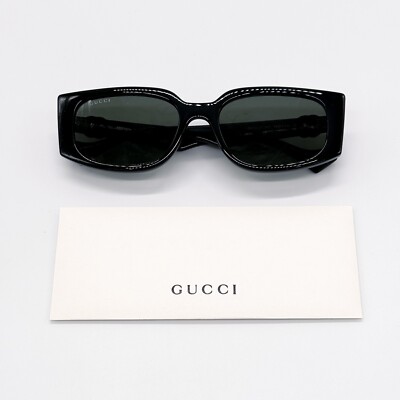 NEW GUCCI GG1534S 001 RECTANGULAR BLACK GREY WOMEN SUNGLASSES