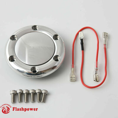 Billet Flashpower Horn Button for 6 Bolt Steering Wheel MoMo NRG Polished