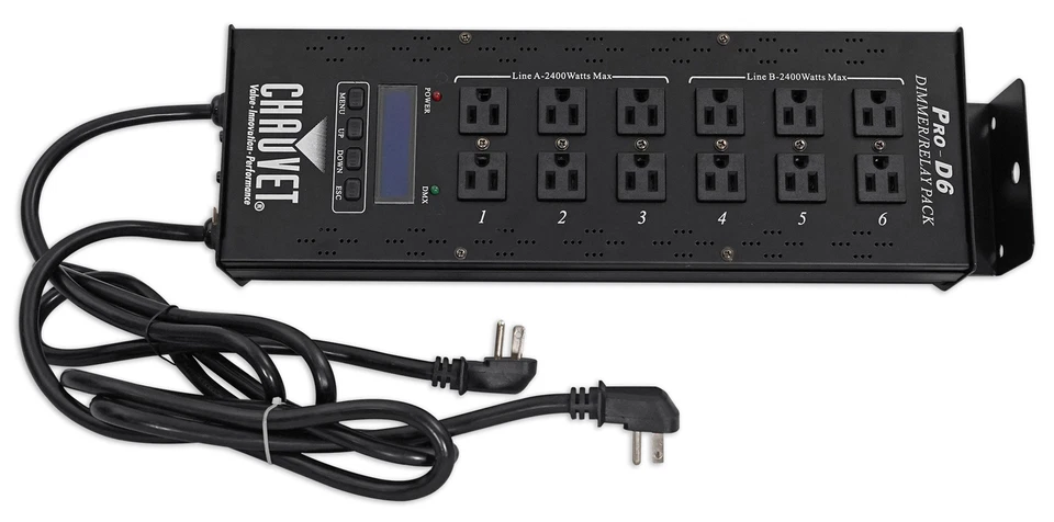 Chauvet PRO-D6 6 Ch 20A DMX-512 Dimmer Switch Pack Simultanious115V and 230V - Image 2 of 4