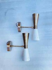 Applique da parete Diabolo italiano ottone metà secolo anni 50 coppia 2 lampadine