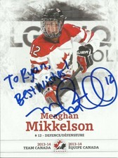 Meaghan Mikkelson - Olympic Gold Medalist Original Autograph Signed Promo Card