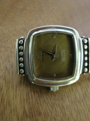 534 ladys sterling silver ECCLISSI tiger eye faced watch | eBay display picture 3