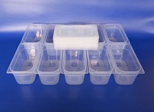 Gastronorm 1/3 x 150 + lid sold in kits of 10, POLYPROPYLENE  plastic , Italian