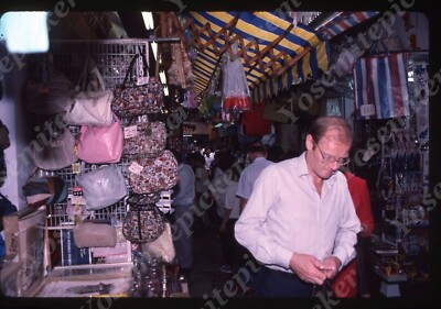 SL97 Original Slide 1980 s  Hong Kong open market stands / stores 520a