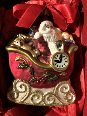 レノックス クリスマス 2001 LENOX VINTAGE CHRISTMAS (XMAS) GLASS ORNAMENT 2001 IN ORIGINAL BOX