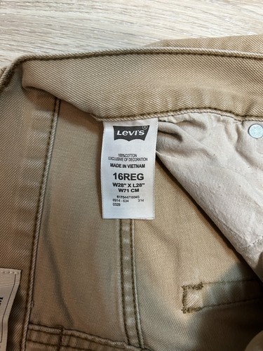 Levi’s 511 Jeans Slim Boys Straight Leg Khaki Jeans Size 16 Reg 28 X 28 - Picture 5 of 12