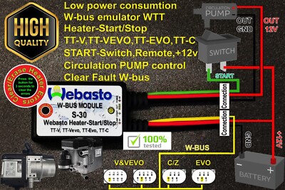 Webasto Thermo top W-bus emulator BMW, AUDI, VW, MERCEDES