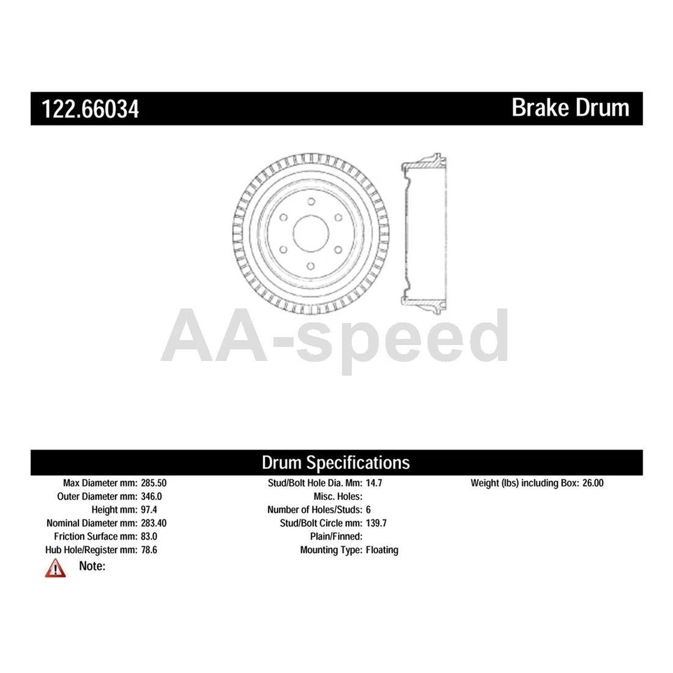 Tambor de freno trasero para Chevrolet K1500 Suburban 1999 1998 1997 1996 1995 1994 1993 Foto 2 de 4