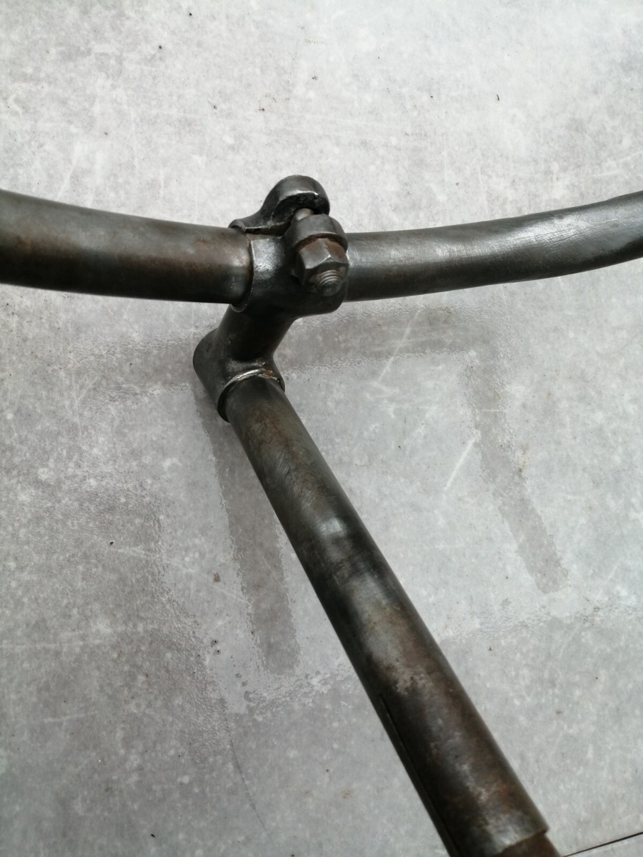 Guidon Potence Vélo Ancien Course randonneuse 1930 -1950 Alu Dural L 33,5cm -⌀22 - Collection