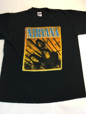 NIRVANA  COBAIN Tシャツ Nirvana Kurt Cobain Eyeliner Black T-Shirt Tee Liquid Blue