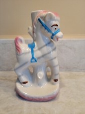 Vintage Childs Porcelain Horse Pony Zebra Lamp Base Figurine