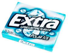 Extra Slim Pack Polar Ice Chewing Gum 15 sticks 10 Packs Free Shipping