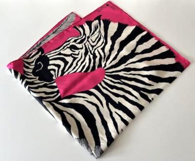 Hermes Scarf Zebra Pegasus Bright Pink Stole Alice Shirley