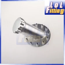 45Degree Aluminum Fuel Cell Fast Fill Filler Neck 12 Bolt Flange Silver US STOCK