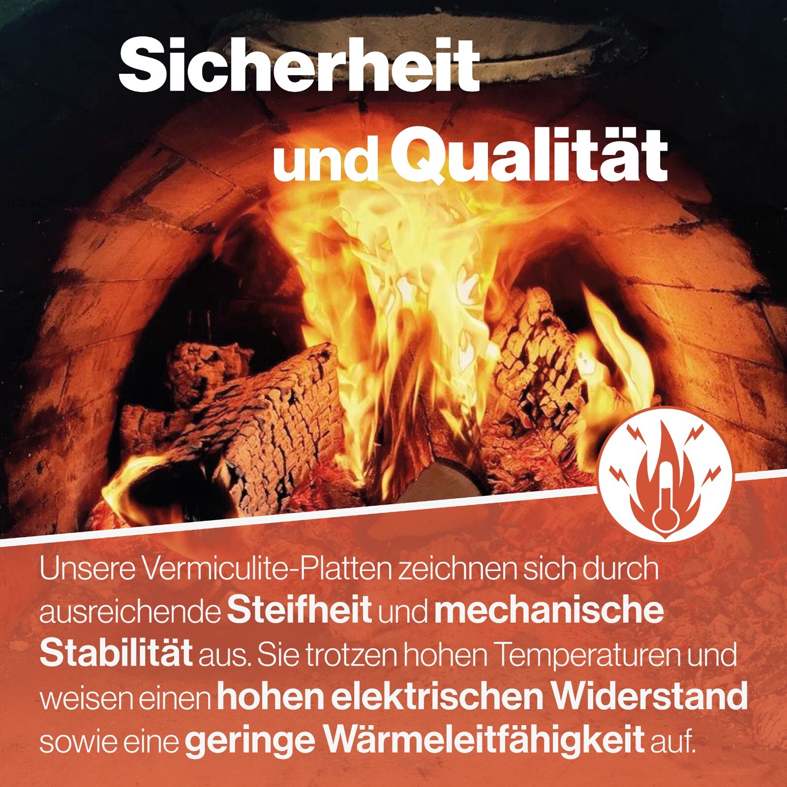 HARK Feuerraumauskleidung, 8-teilig, Vermiculite (Bodenstein Vorne T=62 Mm