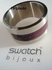 Swatch Bijoux : Anneau " Truly Surface " (JRC006) Inox/Bois Neuf / Rare