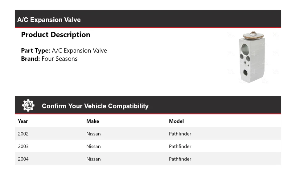 For 2002-2004 Nissan Pathfinder A/C Expansion Valve 4 Seasons 2003 - Image 2 of 4